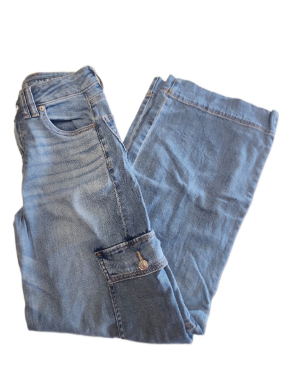American Eagle Super High Rise Baggy Wide Leg Jeans, 00